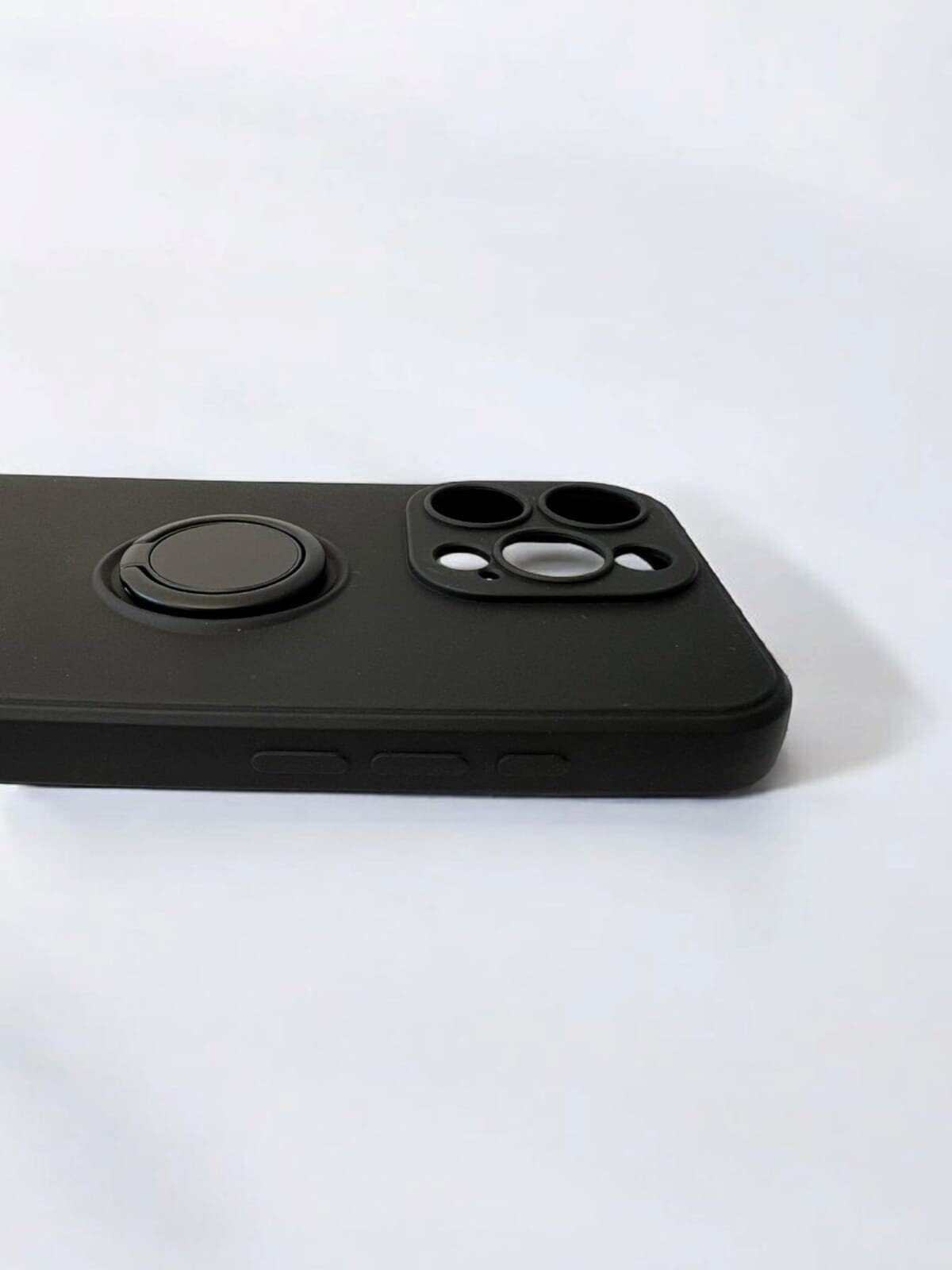 Husa Spate Silicon Finger Grip pentru iPhone 15 Pro Bulk Negru thumb