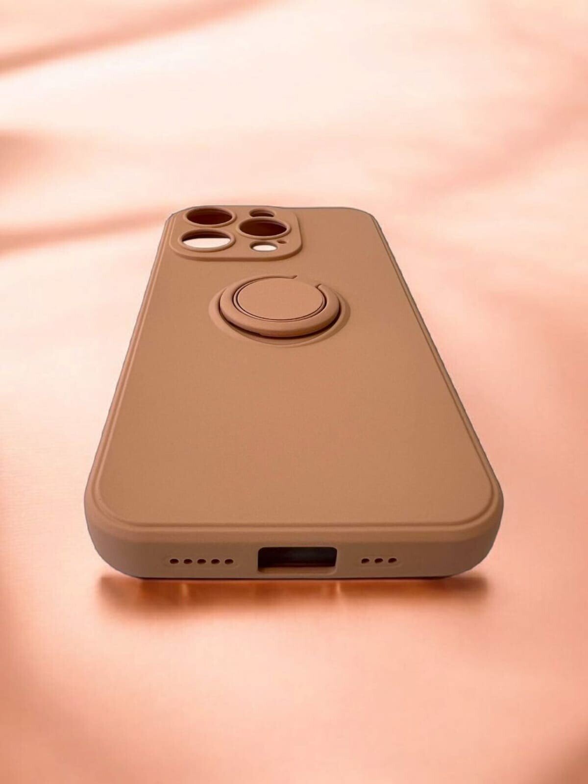 Husa Spate Silicon Finger Grip pentru iPhone 15 Pro Bulk Roz/Mov thumb