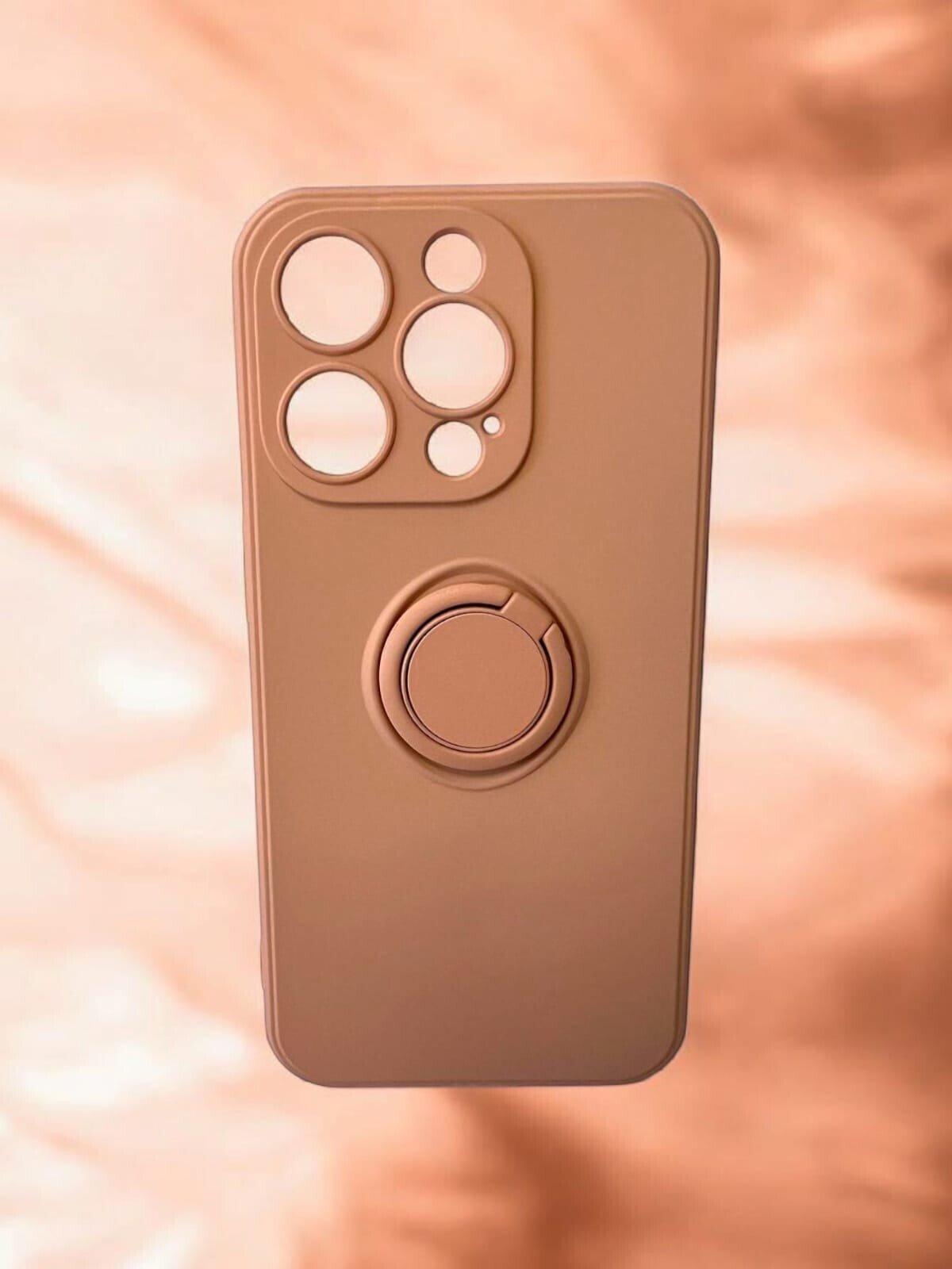 Husa Spate Silicon Finger Grip pentru iPhone 15 Pro Bulk Roz/Mov thumb