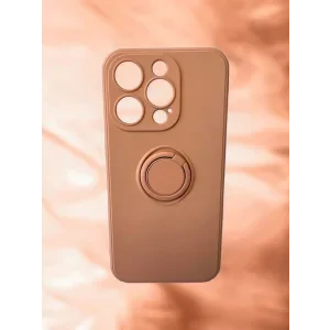 Husa Spate Silicon Finger Grip pentru iPhone 15 Pro Bulk Roz/Mov