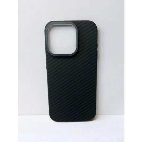 Husa Spate Carbon Z Kevlar pentru iPhone 15 Pro Bulk Negru