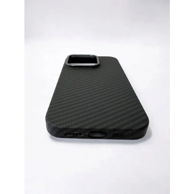 Husa Spate Carbon Z Kevlar pentru iPhone 15 Pro Bulk Negru