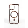 Husa Spate Beauty Lens Frame MagSafe pentru iPhone 15 Bulk Roz/Mov
