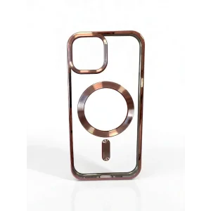 Husa Spate Beauty Lens Frame MagSafe pentru iPhone 15 Bulk Roz/Mov