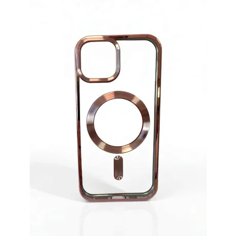 Husa Spate Beauty Lens Frame MagSafe pentru iPhone 15 Bulk Roz/Mov