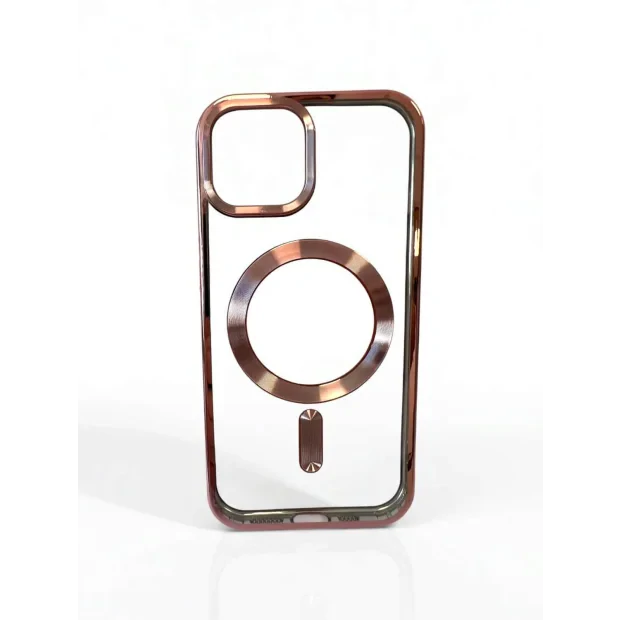 Husa Spate Beauty Lens Frame MagSafe pentru iPhone 15 Bulk Roz/Mov