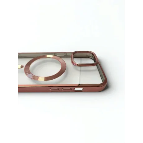 Husa Spate Beauty Lens Frame MagSafe pentru iPhone 15 Bulk Roz/Mov