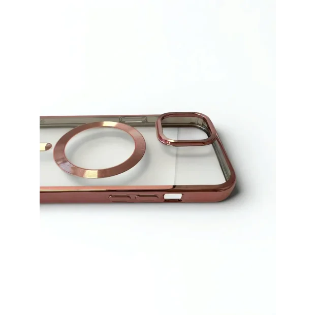 Husa Spate Beauty Lens Frame MagSafe pentru iPhone 15 Bulk Roz/Mov