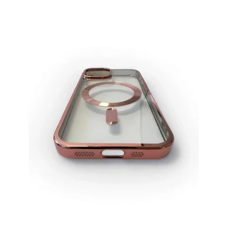 Husa Spate Beauty Lens Frame MagSafe pentru iPhone 15 Bulk Roz/Mov