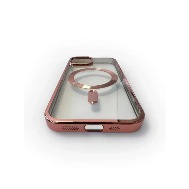 Husa Spate Beauty Lens Frame MagSafe pentru iPhone 15 Bulk Roz/Mov