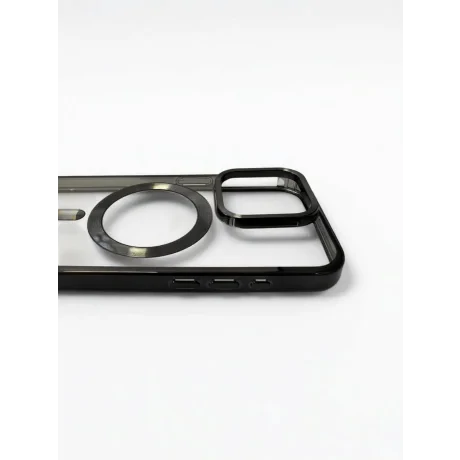Husa Spate Beauty Lens Frame MagSafe pentru iPhone 15 Pro Bulk Negru