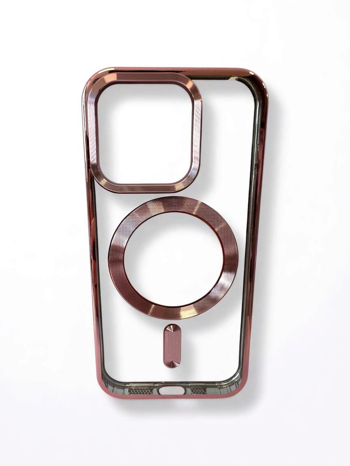 Husa Spate Beauty Lens Frame MagSafe pentru iPhone 15 Pro Bulk Roz/Mov thumb