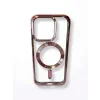 Husa Spate Beauty Lens Frame MagSafe pentru iPhone 15 Pro Bulk Roz/Mov