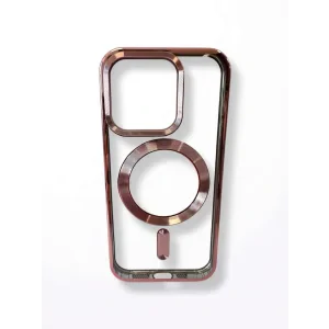Husa Spate Beauty Lens Frame MagSafe pentru iPhone 15 Pro Bulk Roz/Mov