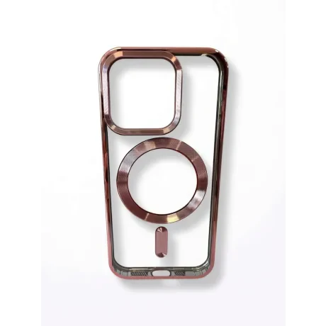 Husa Spate Beauty Lens Frame MagSafe pentru iPhone 15 Pro Bulk Roz/Mov