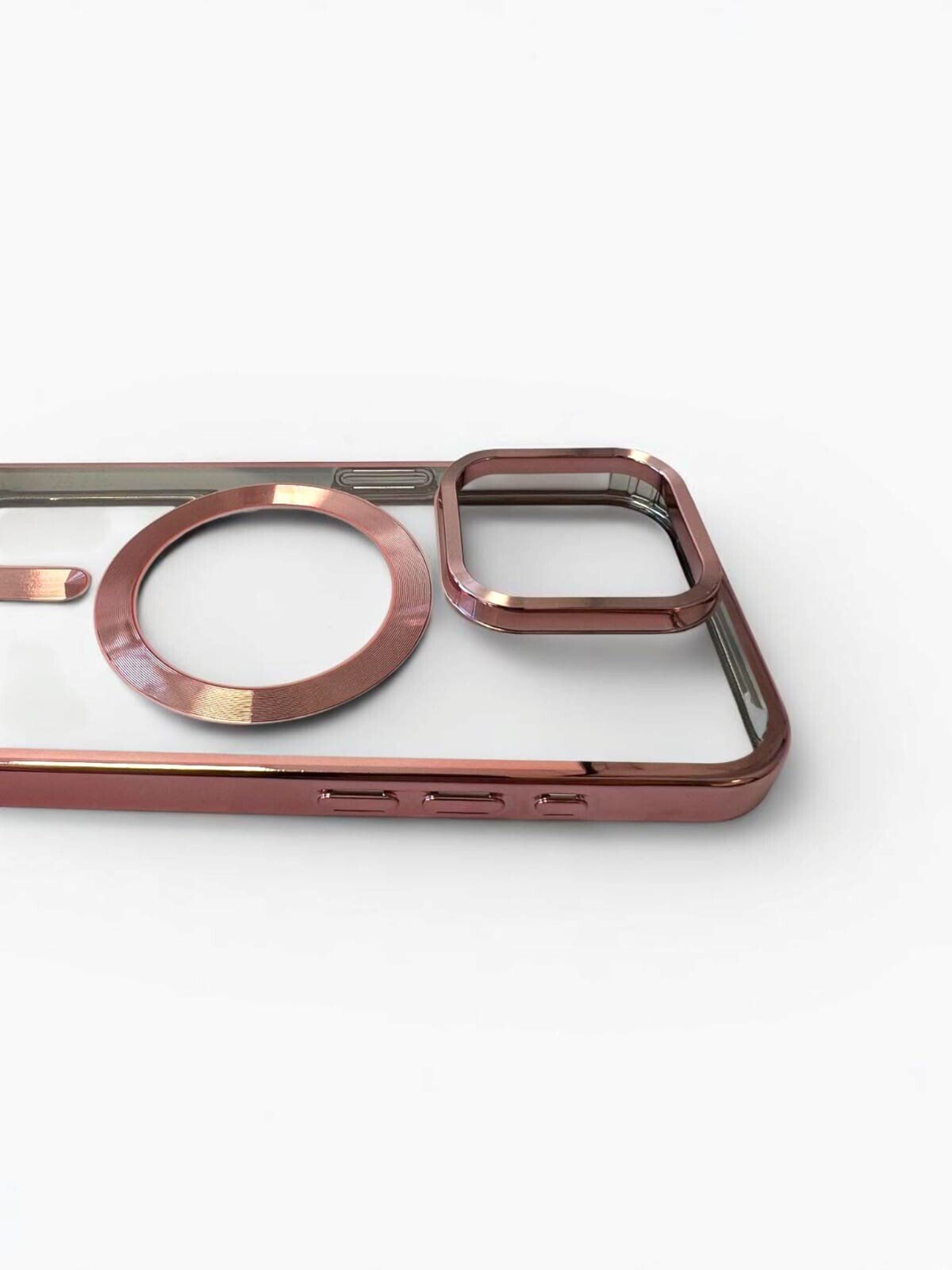 Husa Spate Beauty Lens Frame MagSafe pentru iPhone 15 Pro Bulk Roz/Mov thumb