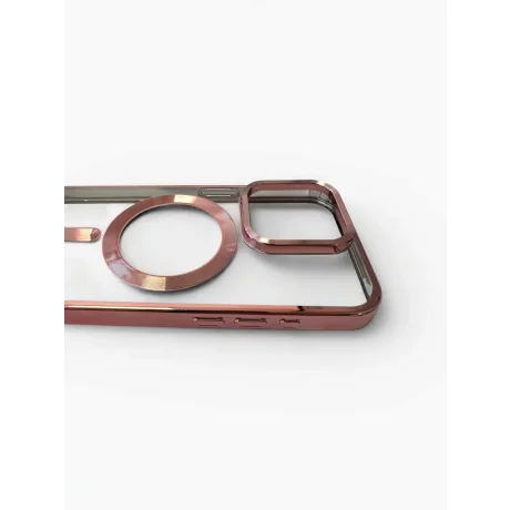 Husa Spate Beauty Lens Frame MagSafe pentru iPhone 15 Pro Bulk Roz/Mov