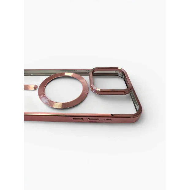 Husa Spate Beauty Lens Frame MagSafe pentru iPhone 15 Pro Bulk Roz/Mov