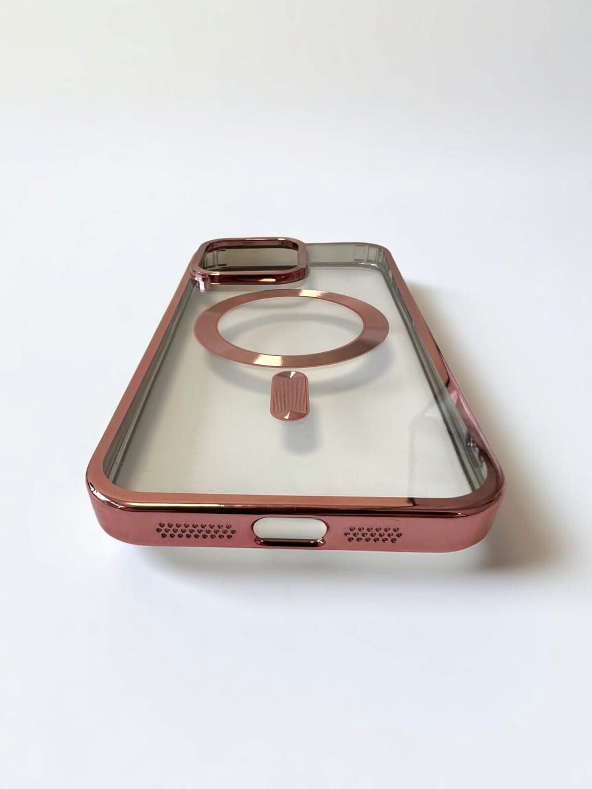 Husa Spate Beauty Lens Frame MagSafe pentru iPhone 15 Pro Max Bulk Roz/Mov thumb