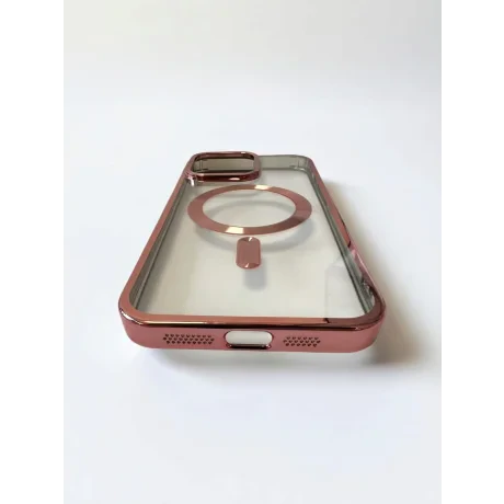 Husa Spate Beauty Lens Frame MagSafe pentru iPhone 15 Pro Max Bulk Roz/Mov