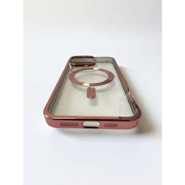 Husa Spate Beauty Lens Frame MagSafe pentru iPhone 15 Pro Max Bulk Roz/Mov