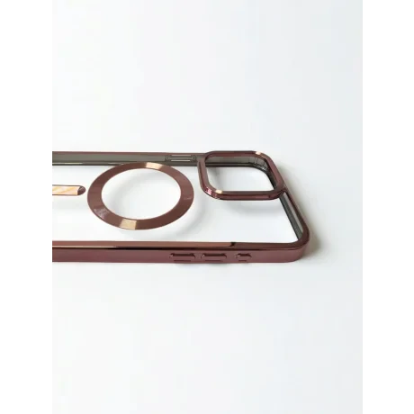 Husa Spate Beauty Lens Frame MagSafe pentru iPhone 15 Pro Max Bulk Roz/Mov