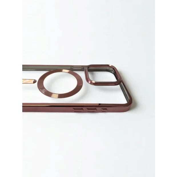 Husa Spate Beauty Lens Frame MagSafe pentru iPhone 15 Pro Max Bulk Roz/Mov