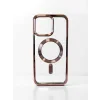Husa Spate Beauty Lens Frame MagSafe pentru iPhone 15 Pro Max Bulk Roz/Mov