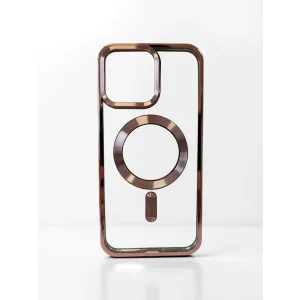 Husa Spate Beauty Lens Frame MagSafe pentru iPhone 15 Pro Max Bulk Roz/Mov