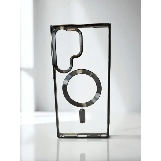 Husa Spate Beauty Lens Frame MagSafe pentru Samsung Galaxy S24 Ultra Bulk Negru