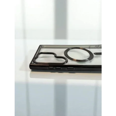 Husa Spate Beauty Lens Frame MagSafe pentru Samsung Galaxy S24 Ultra Bulk Negru