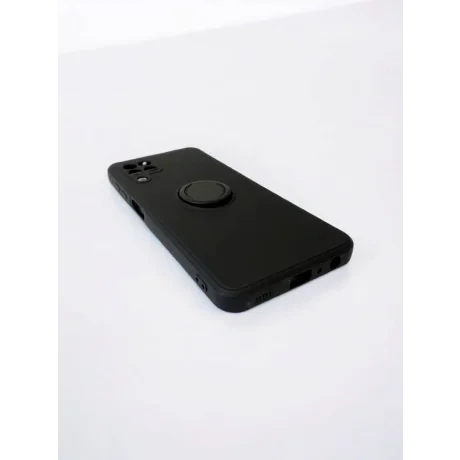 Husa Spate Silicon Finger Grip pentru Samsung Galaxy A22 Bulk Negru