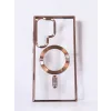 Husa Spate Beauty Lens Frame Magsafe pentru Samsung Galaxy S24 Ultra Bulk Roz/Mov