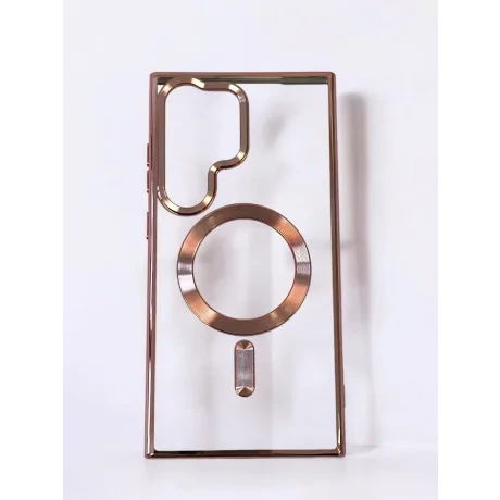Husa Spate Beauty Lens Frame Magsafe pentru Samsung Galaxy S24 Ultra Bulk Roz/Mov