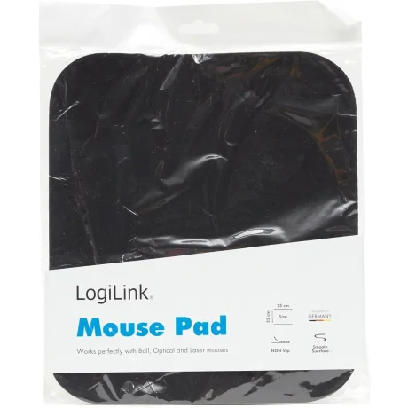 MousePAD LOGILINK, nylon, 250 x 220 x 3 mm, negru, &quot;ID0096&quot;