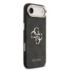 Husa Spate Guess Leather 4G Metal Logo Gold Frame pentru iPhone 17 Air Negru