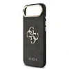 Husa Spate Guess Leather 4G Metal Logo Gold Frame pentru iPhone 17 Air Negru