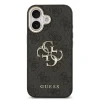 Husa Spate Guess Leather 4G Metal Logo Gold Frame pentru iPhone 17  Negru