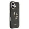 Husa Spate Guess Leather 4G Metal Logo Gold Frame pentru iPhone 17  Negru