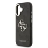 Husa Spate Guess Leather 4G Metal Logo Gold Frame pentru iPhone 17  Negru