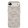 Husa Spate Guess PU Leather 4G Gold Frame MagSafe pentru iPhone 17 Air  Roz