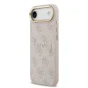 Husa Spate Guess PU Leather 4G Gold Frame MagSafe pentru iPhone 17 Air  Roz