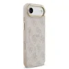 Husa Spate Guess PU Leather 4G Gold Frame MagSafe pentru iPhone 17 Air  Roz