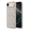 Husa Spate Guess PU Leather 4G Gold Frame MagSafe pentru iPhone 17 Air  Roz