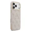 Husa Spate Guess PU Leather 4G Gold Frame MagSafe pentru iPhone 17 Pro Max  Roz
