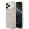 Husa Spate Guess PU Leather 4G Gold Frame MagSafe pentru iPhone 17 Pro Max  Roz