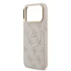 Husa Spate Guess PU Leather 4G Gold Frame MagSafe pentru iPhone 17 Pro Max  Roz