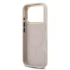 Husa Spate Guess PU Leather 4G Gold Frame MagSafe pentru iPhone 17 Pro Roz