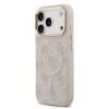 Husa Spate Guess PU Leather 4G Gold Frame MagSafe pentru iPhone 17 Pro Roz