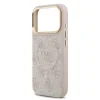 Husa Spate Guess PU Leather 4G Gold Frame MagSafe pentru iPhone 17 Pro Roz